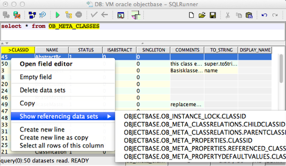 Navigating over imported or exported keys